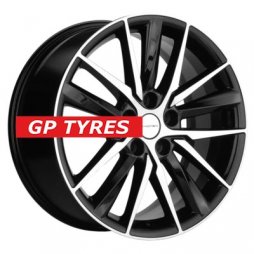 Khomen Wheels KHW1807 (Geely Coolray) Black-FP 8x18/5x114.3 D54.1 ET53  